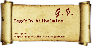 Gegán Vilhelmina névjegykártya